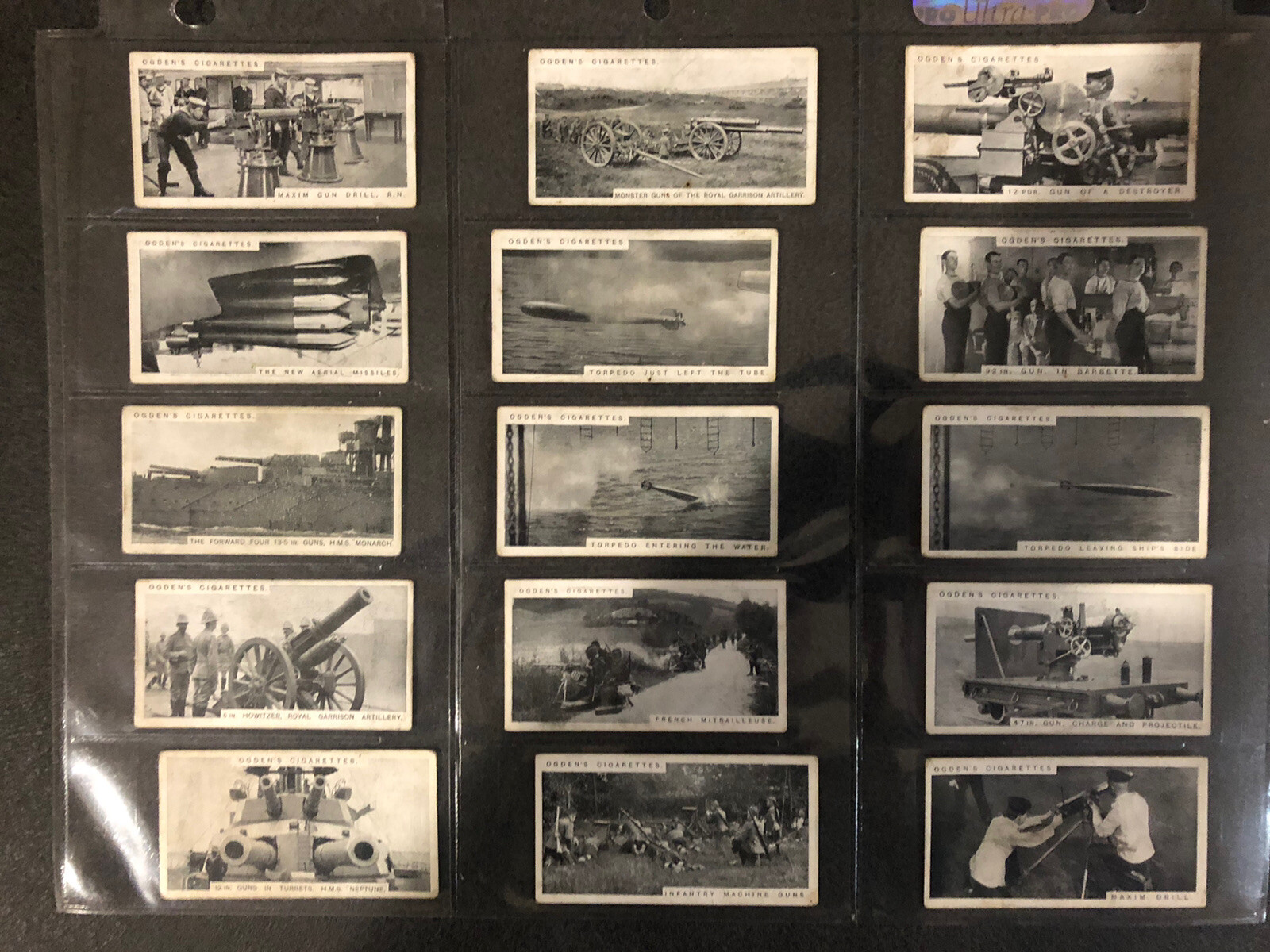 1915 Ogden’s Modern War Weapons Tobacco Card Lot of 45 Different England Ireland