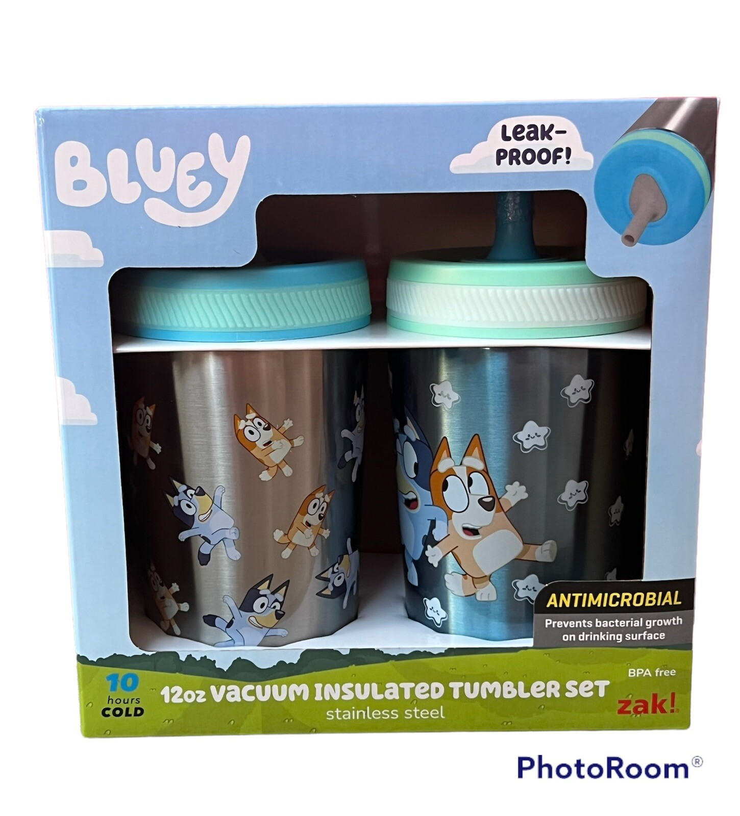 Disney BLUEY 2PK Vacuum Insulated 12oz Stainless Steel LEAKproof