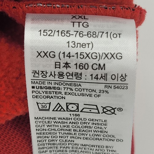 Gap x Disney Hoodie Youth Size XXL Mickey Mouse Red Sweatshirt Kids 14-16 - Picture 15 of 18