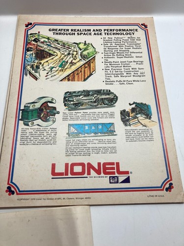 Lotto Poster Ephemera Catalogo Treno Lionel anni 70 Pieghevole - Foto 8 di 18