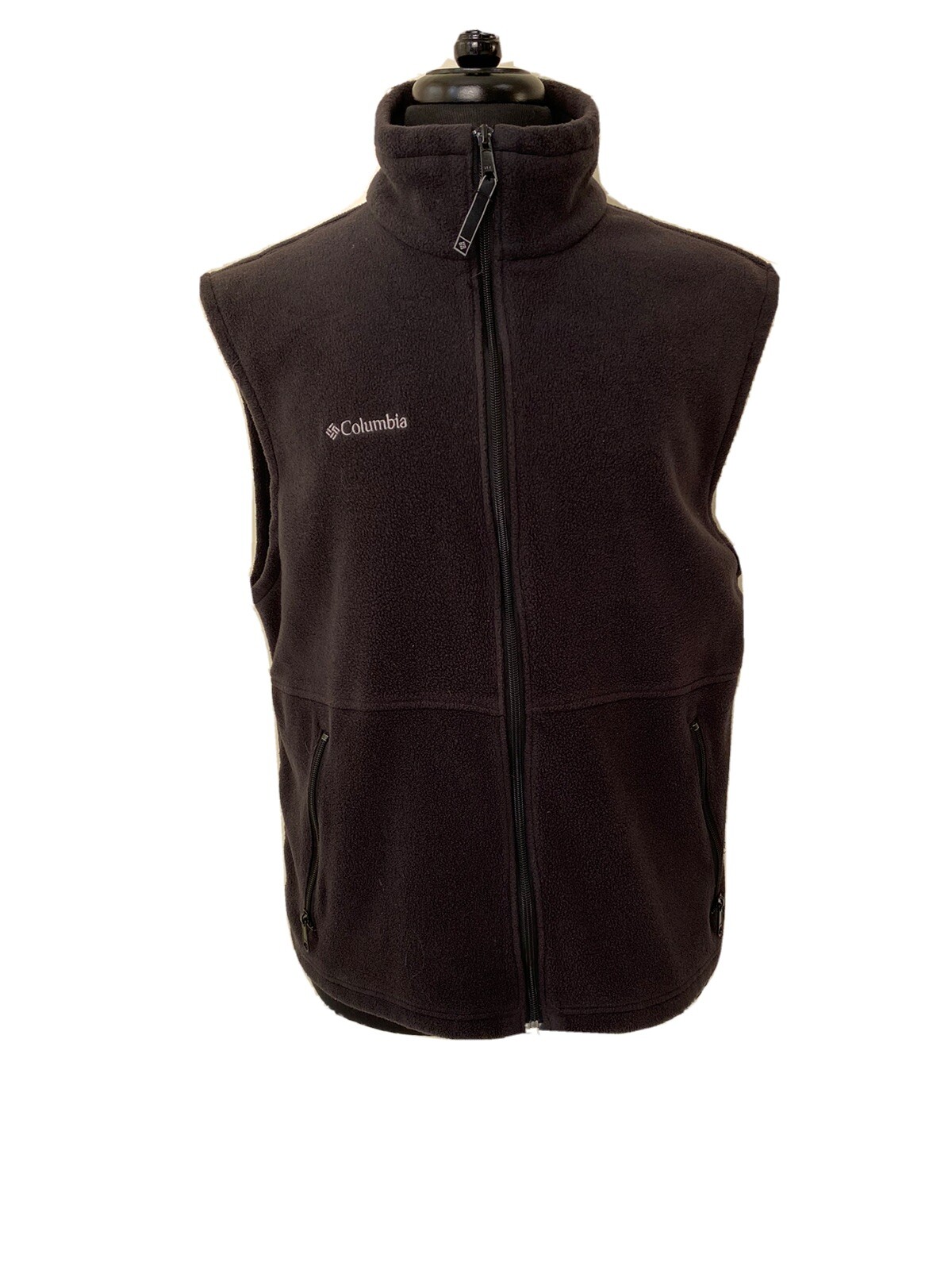 Columbia Vest Mens Large Full Zip Sleeveless Outdoor Lightweight Black