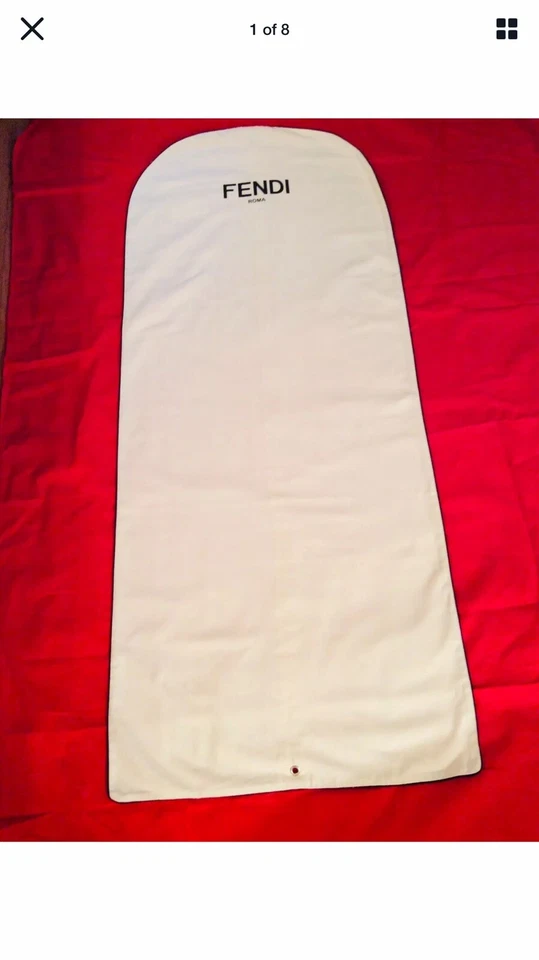 Подлинная хлопковая сумка для одежды FENDI Roma/для путешествий/хранения 25 дюймов x 62 дюйма - Изображение 2 из 4