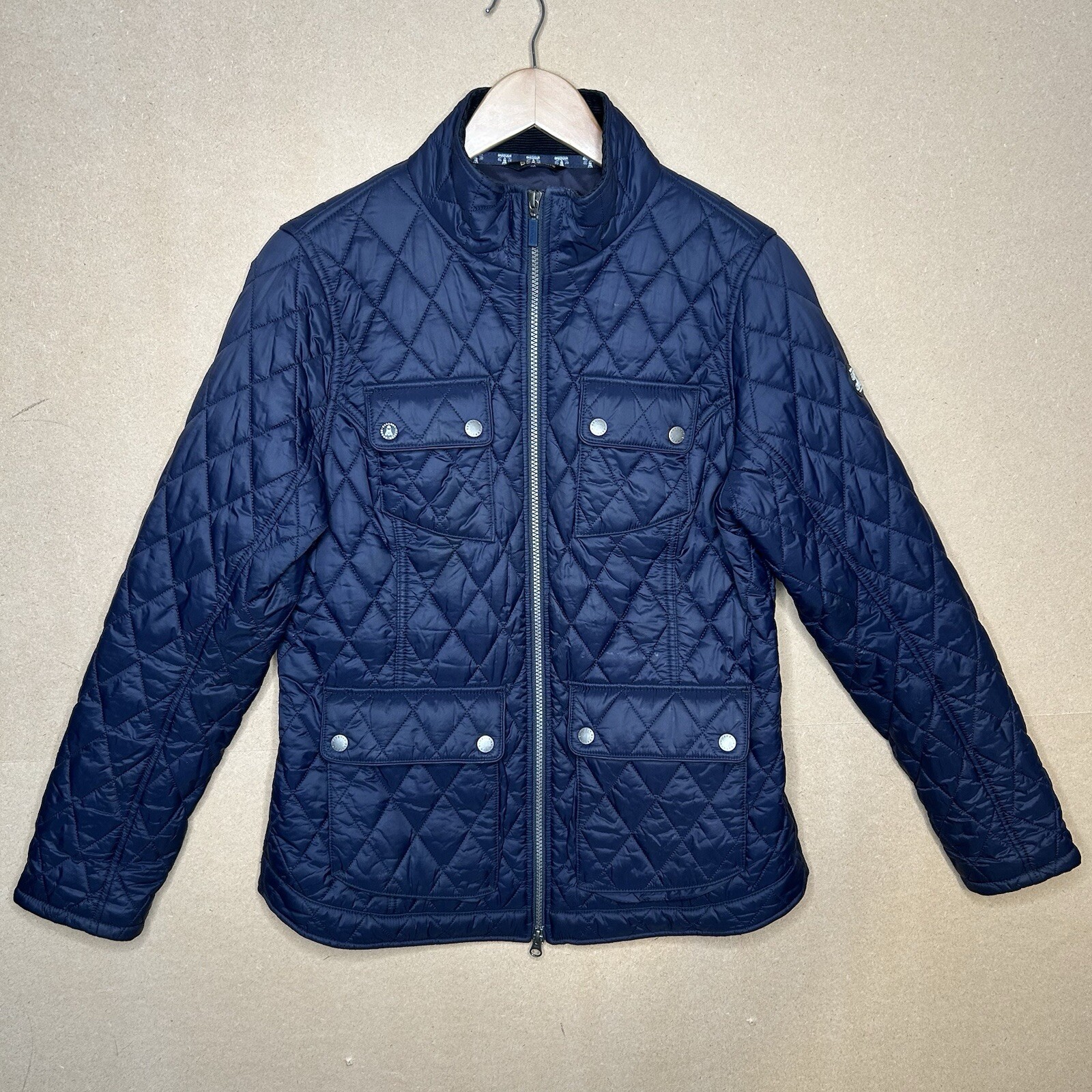 Women’s Barbour Beacon Dolostone Quilt Jacket Navy Blue - UK 14