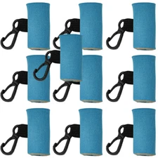 10 Blue Clip-On Sleeve Lip Balm Holster Lipstick Holder Lighter Case Key Chains