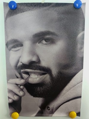 Drake Grayscale Portrait 11.75 X 17.5 Inches Canvas Poster (No Frame) Reprint 