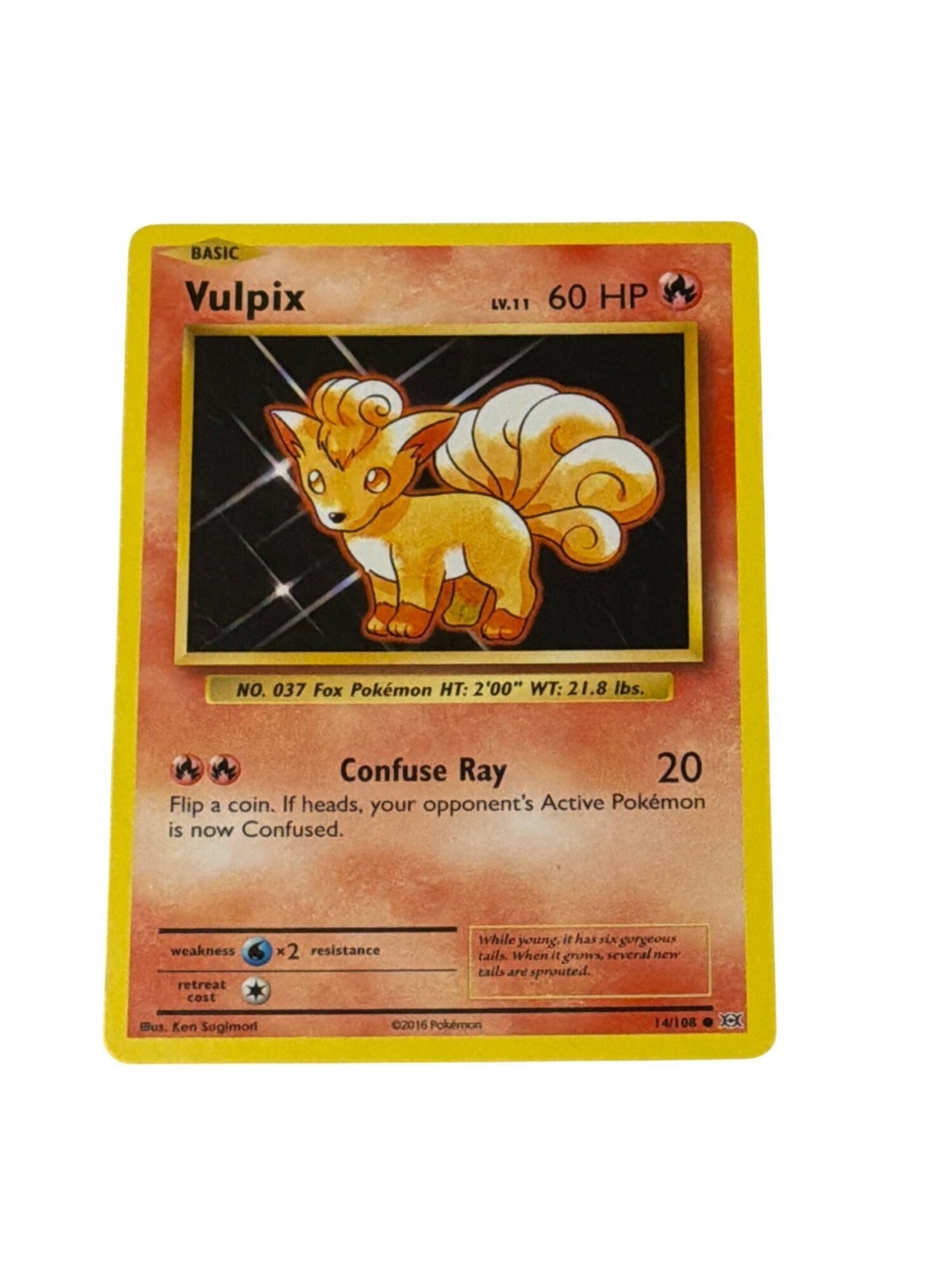 Pokémon Card Vulpix 14/108 XY Evolutions Common Fire Card Basic TCG 2016 60HP