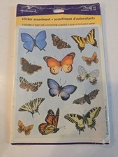 VTG Hallmark Stickers Assortment Butterflies Fruit Flowers Houses 4 Sheets New