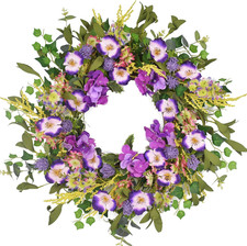 24 Inch Spring Wreaths for Front Door, Summer Door Wreath Outside, Artificial...