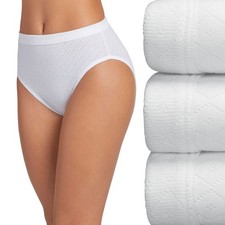 Jockey L1322 Women's Elance Breathe Cotton French Cut 3-Pack Panty Size 5