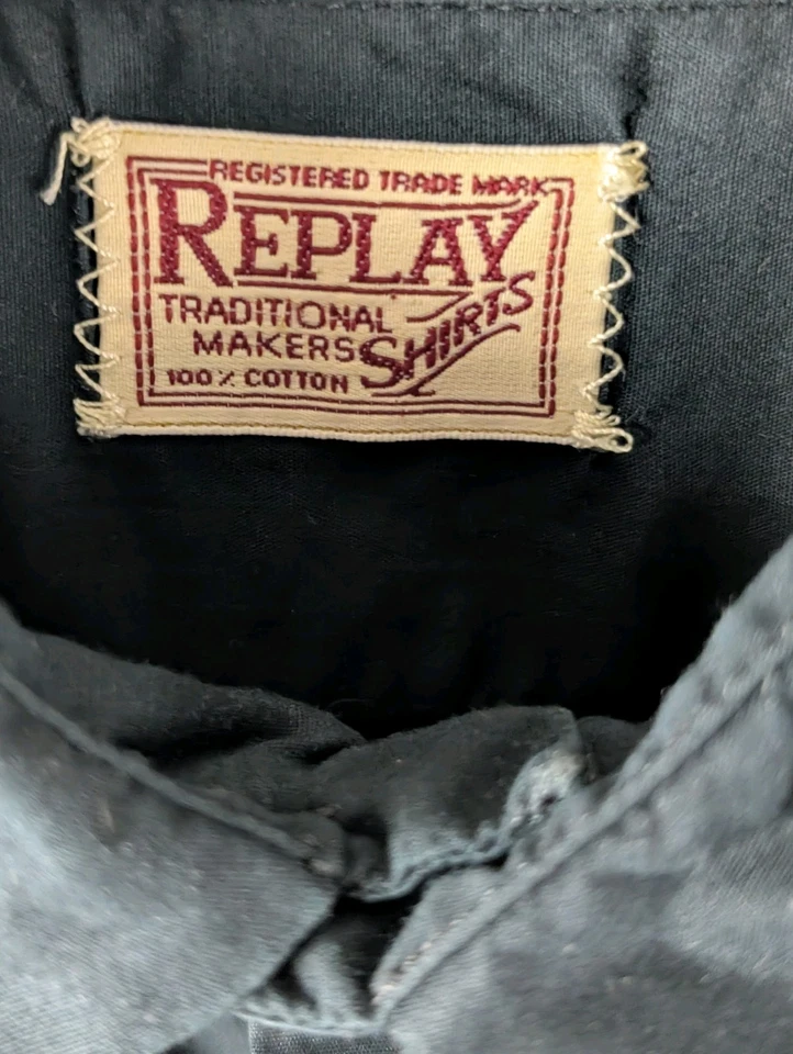 Replay Men's Black Long Sleeve Button-Up Shirt Size L 100% Cotton - Image 3 of 4