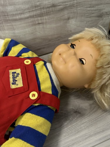 1985 Hasbro My Buddy Doll•Blonde Hair•Blue Eyes•Original Outfit No Hat Shoes Soc - Picture 9 of 10