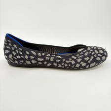 Rothy's The Flat Womens Size 7.5 Black Gray Casual Classic Slip On Ballet Flats