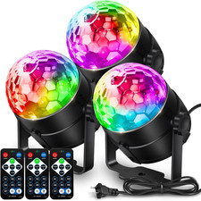 NEQUARE Disco Ball DJ Party Lights Sound Activated with Remote Control Strobe La