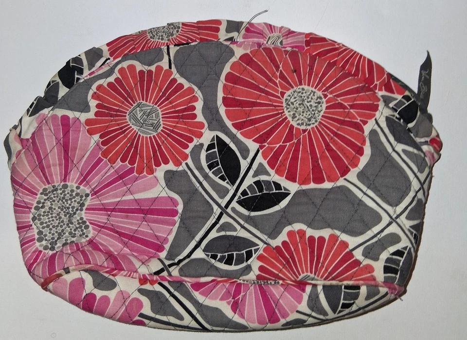 Vera Bradley Bolsa de Viagem Maquiagem Cosmética Clutch FLORES ALEGRES Forrada com Vinil - Imagem 2 de 4