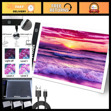 A4 LED Light Pad for Diamond Painting Art, USB Powered Light Board, Bright Por