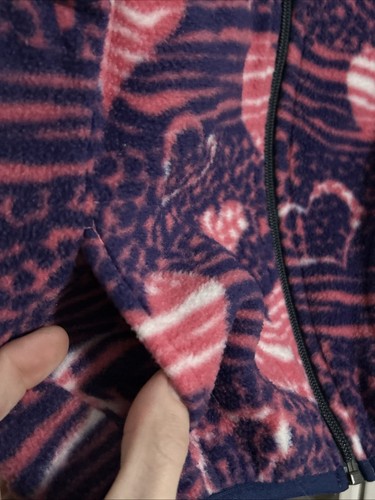 M.L. WILLIAMS Girls Fleece Vest Hearts Purple Pink Sz 4 Sleeveless Zip Up Pocket - Picture 14 of 16