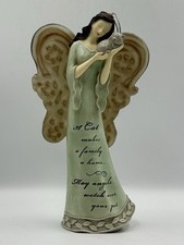 Resin Angel Figurine With A Cat Makes A Family Home Message.
