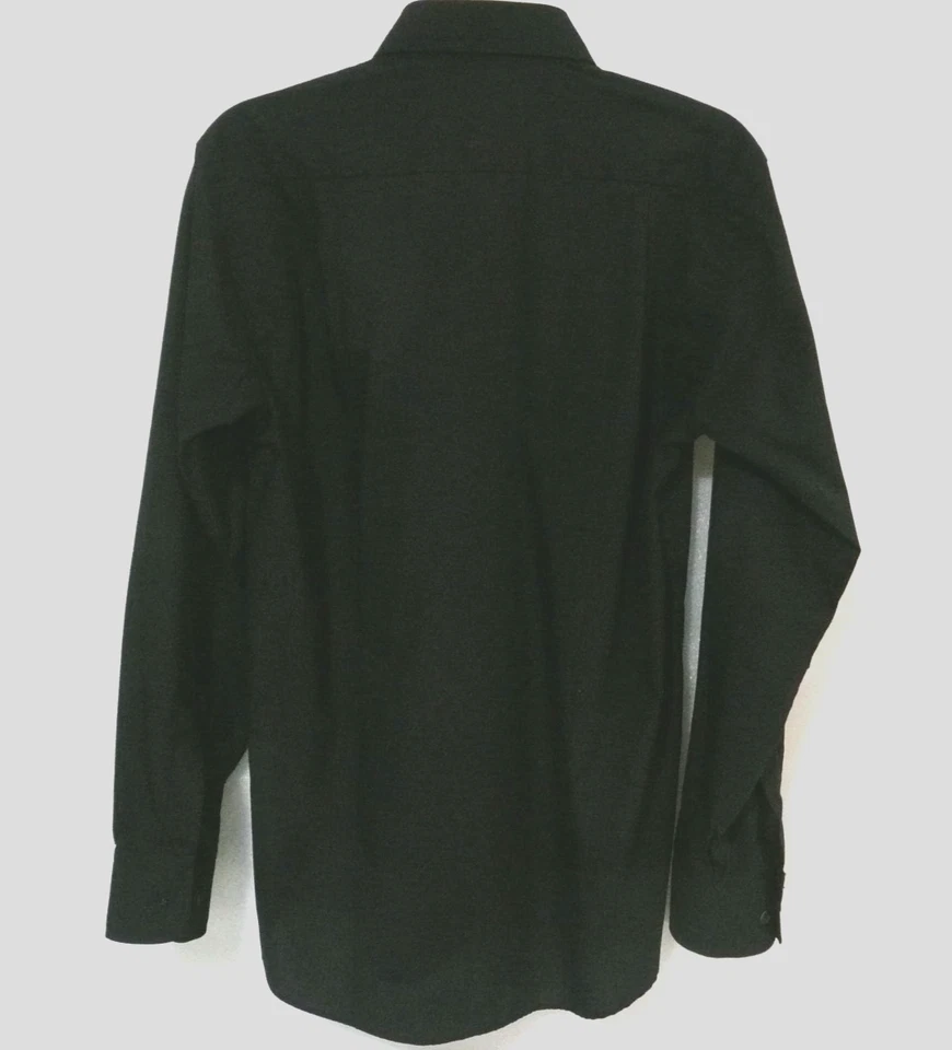 Camisa de vestir negra de oficina de manga larga de Marks & Spencer para hombre talla M/cuello talla 14,5 pulgadas Foto 2 de 4