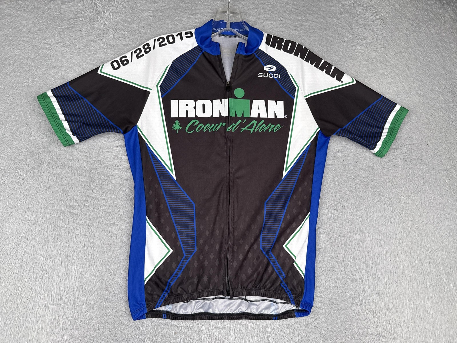 Sugoi Ironman Coeur D'Alene Cycling Jersey Mens Small 2015 Full Zip Race Bike