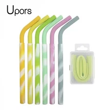 Collapsible Straw with Box Food Grade Folding Silicone Reusable Drinking Straw E