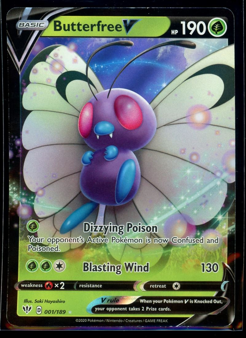 2020 Sword & Shield - Darkness Ablaze Butterfree V #1 Ultra Rare Holo Pokemon