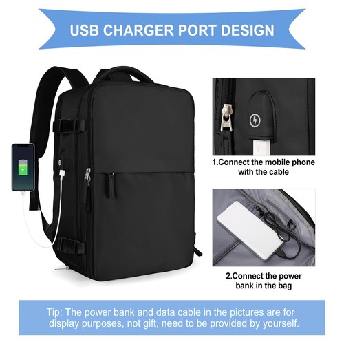 Travel Backpack For Women Men Airline Approved,Black Carry On Backpack,Large ... - Picture 4 of 9
