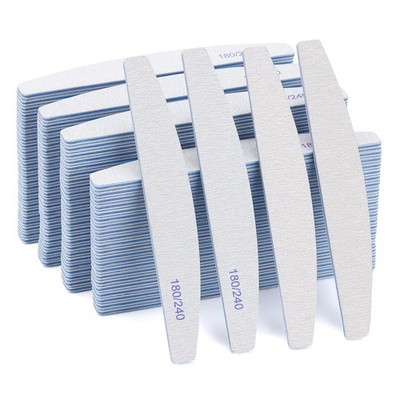 100 Pieces 180/240 Grit Nail Files for Natural Nails, Nail Buffers Double Sid...