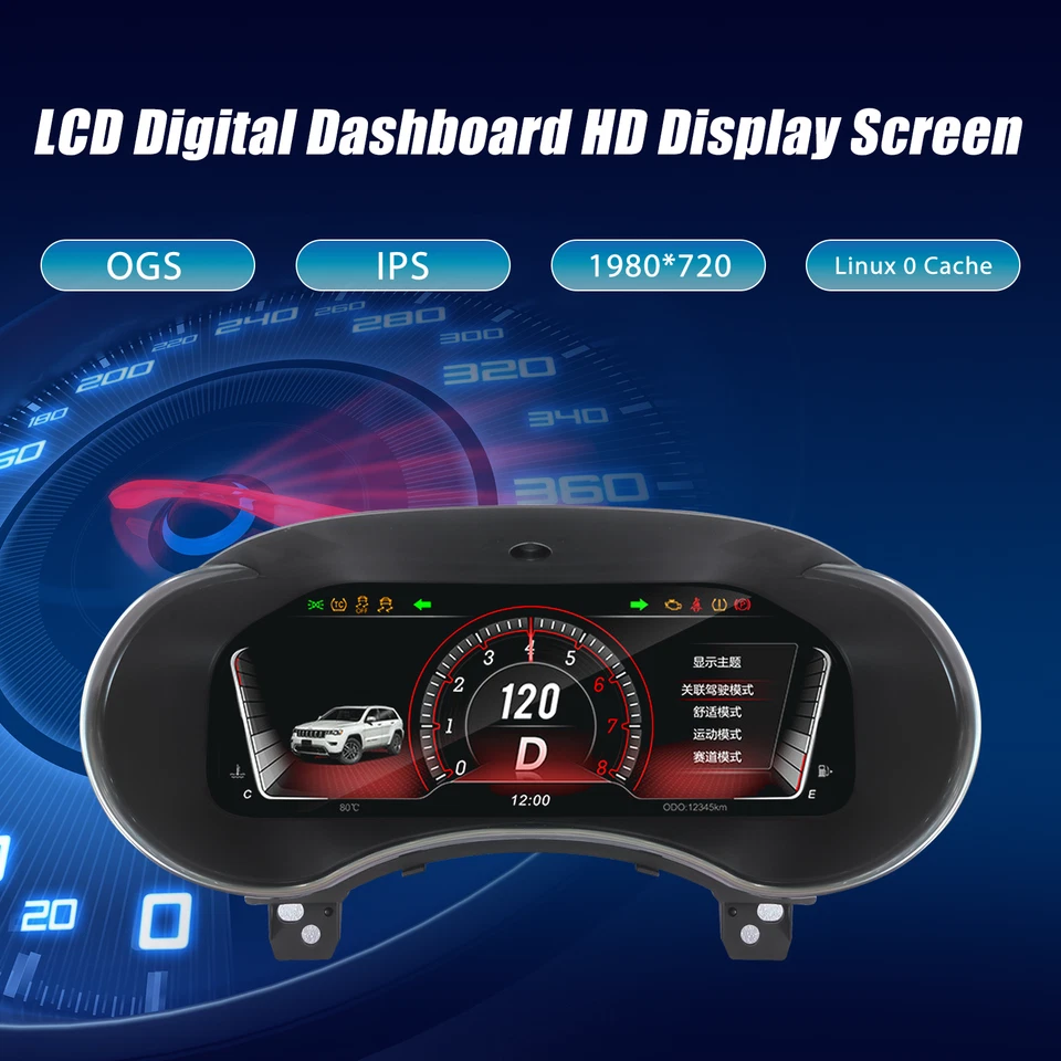 12.3IN Digital Cluster Virtual Cockpit CarPlay For Jeep Grand Cherokee 2014-2018 Foto 4 de 4