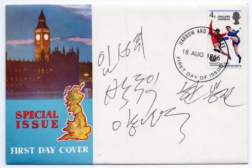 1966 WORLD CUP FDC SIGNED BY FOUR MEMBERS OF THE LEGENDARY NORTH KOREA SQUAD