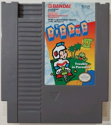 Dig Dug II: Trouble in Paradise (NES, 1989) AUTHENTIC, CLEANED & TESTED