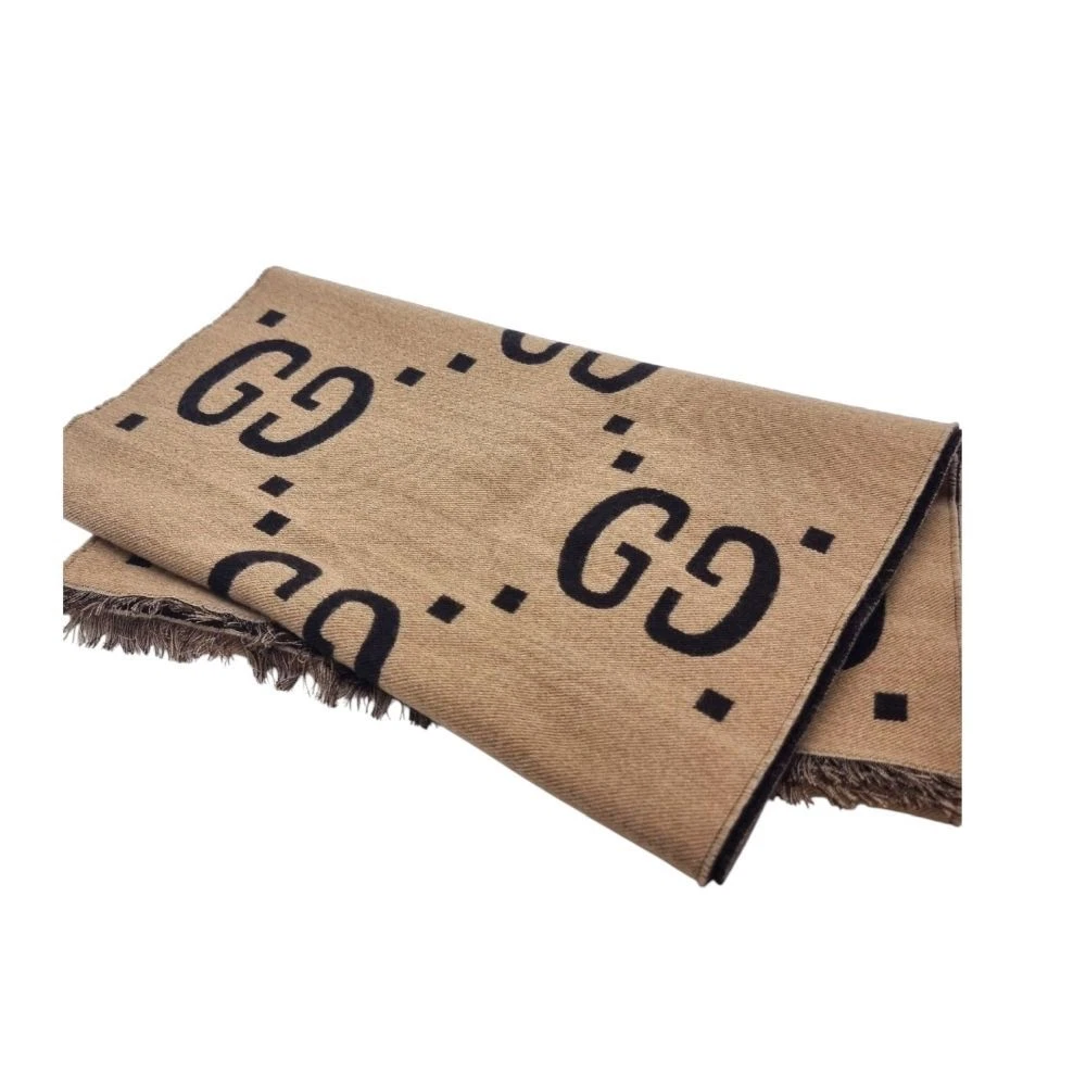 Gucci Unused Jacquard Wool Scarf GUB041439