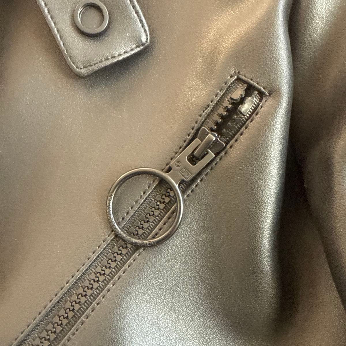 Men's Wear Off-White OFF WHITE Leather Jacket Riders Jacket Black thumbnail 7