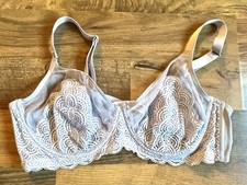 Hsia 40C Purple Lace Sheer Mesh Unlined Underwire Bra Hook Eye Feminine 90C