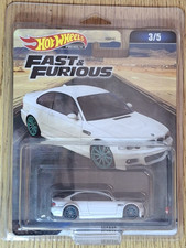 Hot Wheels Premium Fast & Furious 3/5 BMW M3 E46 HNW52 White w/ Protector