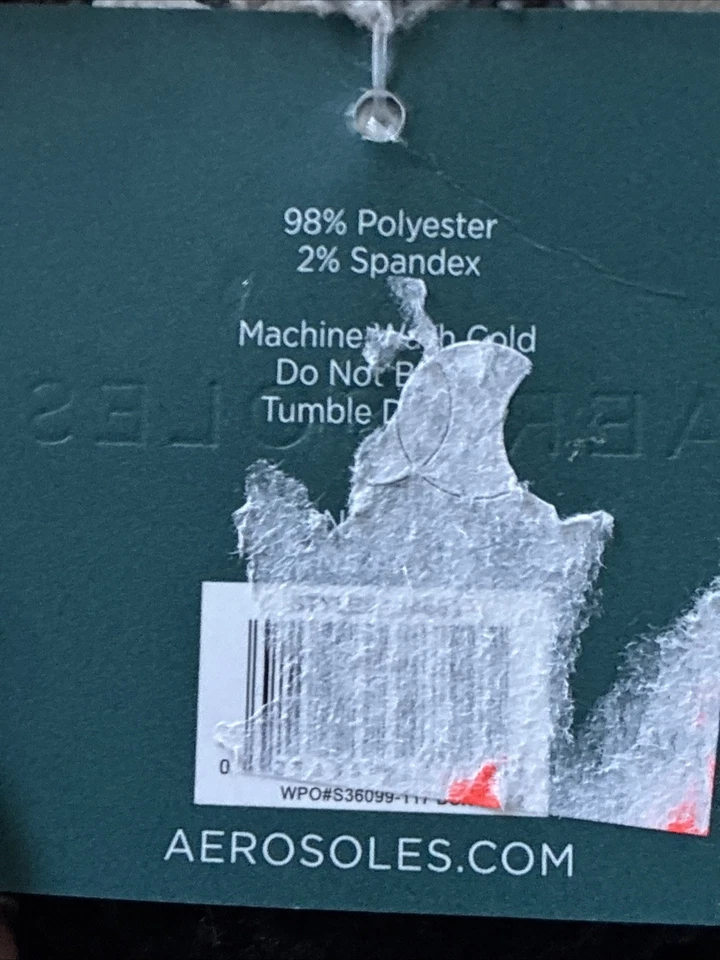 Paquete de 2 calcetines Aerosoles Crew gris leopardo y negro difuso acogedor grueso talla 9-11 Foto 3 de 4