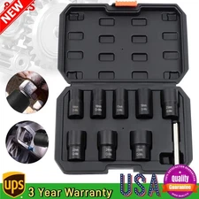 8Pcs Wheel Lug Nut Remover Kit Wheel Lock Removal Locked Nut Bolt Extractor Tool