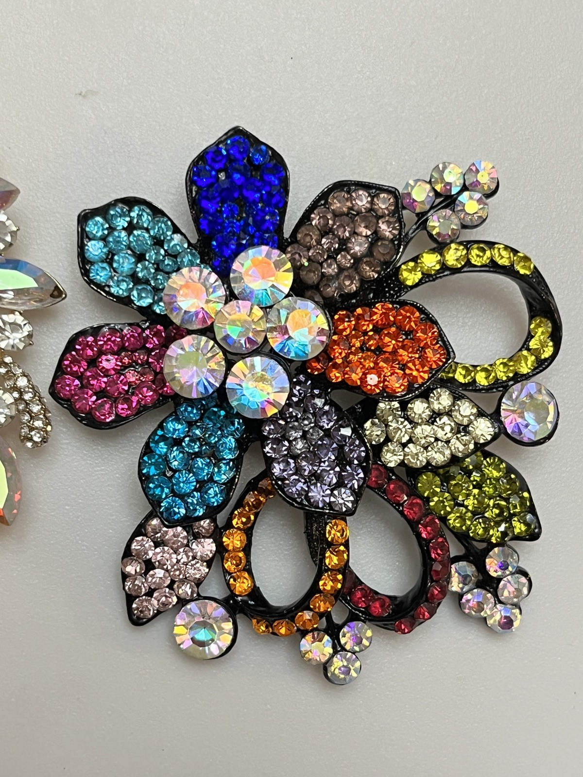 Rhinestone Flower Statement Brooches Dimensional … - image 3