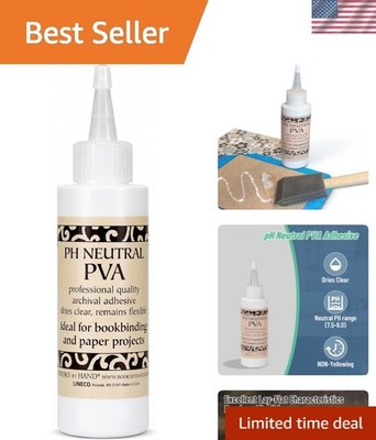 PH Neutral PVA Adhesive, Bookbinding Glue, Dries Clear, Remains Flexible - 4 ...