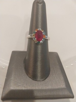 D'Joy Niassa Rubin Multi Edelsteine RING/Rhod/SlvrTCW = 2,40 cts, Größe 7