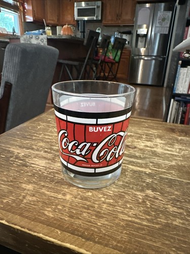 Vintage Coca-Cola Drinking Glass Art Deco bar France Arabic Rare Buvez - Picture 2 of 2