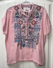 NEW NWT $215 WOMENS SMALL MEDIUM LARGE (bust 46”) JOHNNY WAS CHRISLEY SHIRT