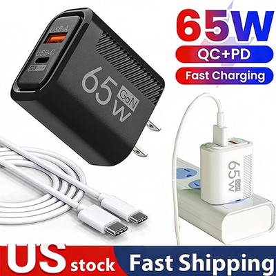 65W Fast Charging Block Type C Wall Charger For iPhone 17 Pro 16 15 14 13 12 Pro