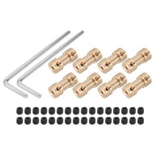 2mm to 2mm Bore Rigid Coupling 20x9mm M3 Brass Copper 8Coupling 32Screw