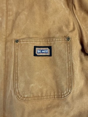 Big Smith Jacket Workwear Full Zip Men's Sz L Brown Canvas Heavy