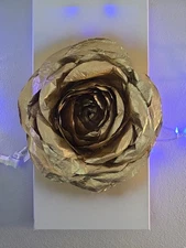 Original Painting 3D Roses Textured art Flowers Oil Impasto Wall Art 6 x 11"