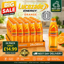 ( 24&times;380ML ) Lucozade Energy Orange Flavoured 380Ml Sparkling Drink - NEXT DAY