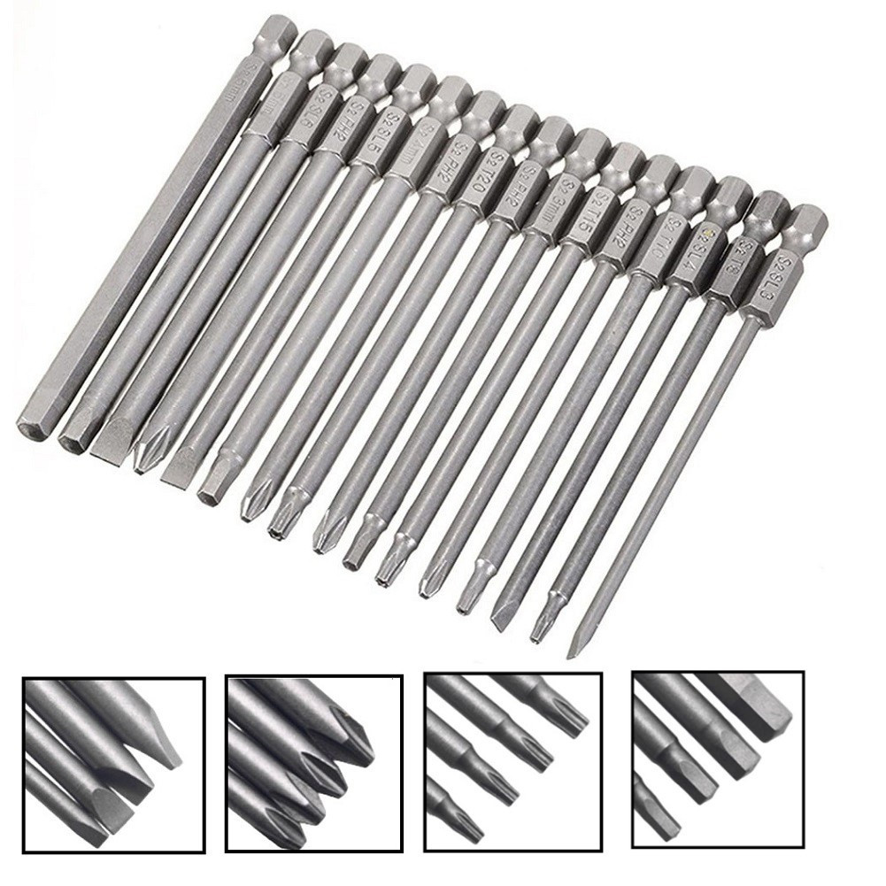 High-performance 100mm Torx Hex Cross Slotted screwdriver bits 4pcs