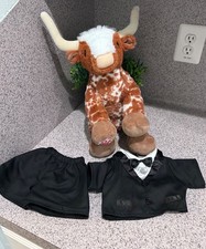 Build-A-Bear Texas Longhorn Plush Black Tuxedo Outfit Bow Tie