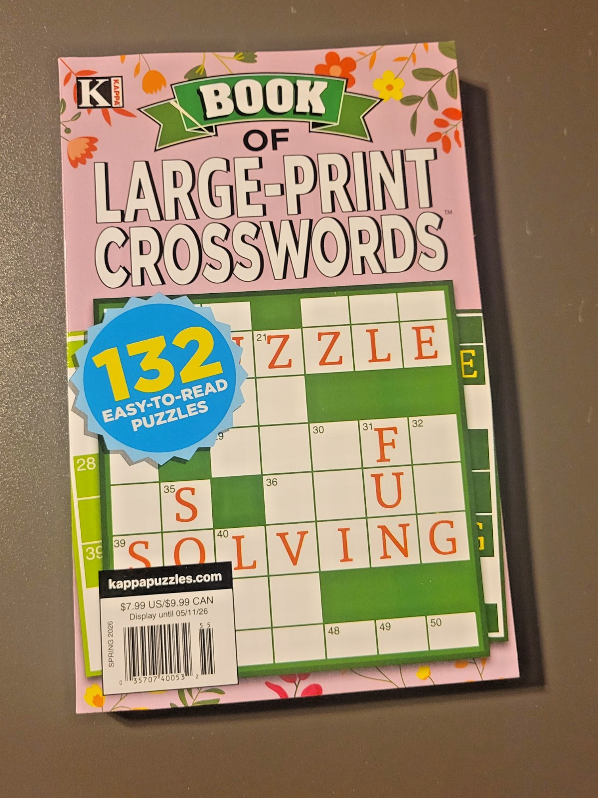 Book of Large-Print Crosswords by Kappa -Double-Sized  -132 Easy-To-Read Puzzles