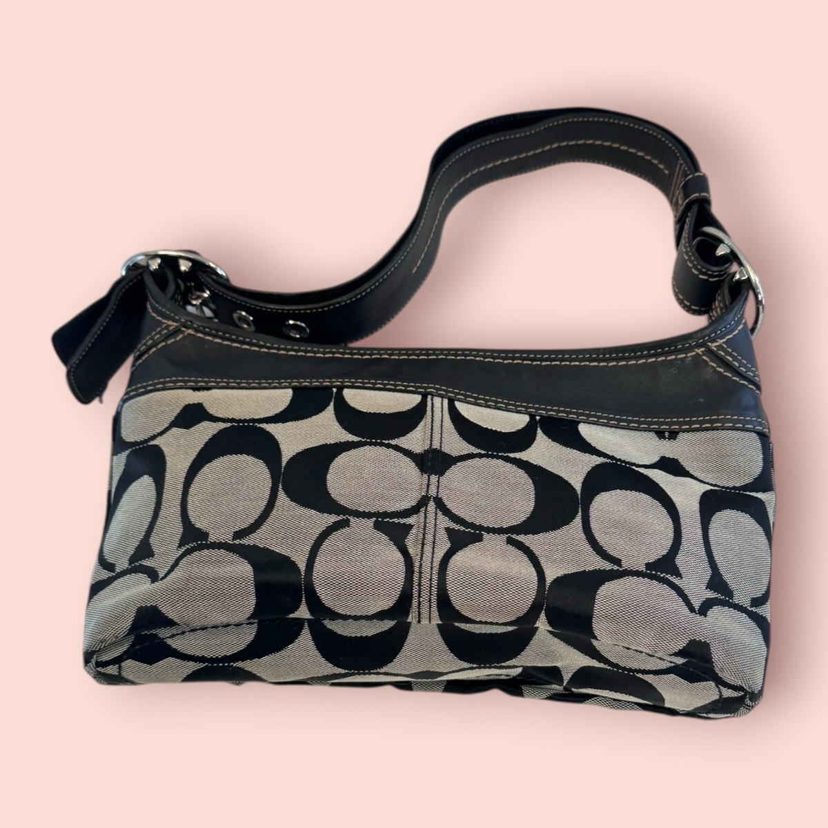 COACH Y2K Vintage Jacquard Logo Leather Medium Convertible